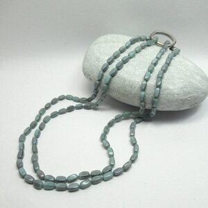 Uranium glass vintage bead necklace